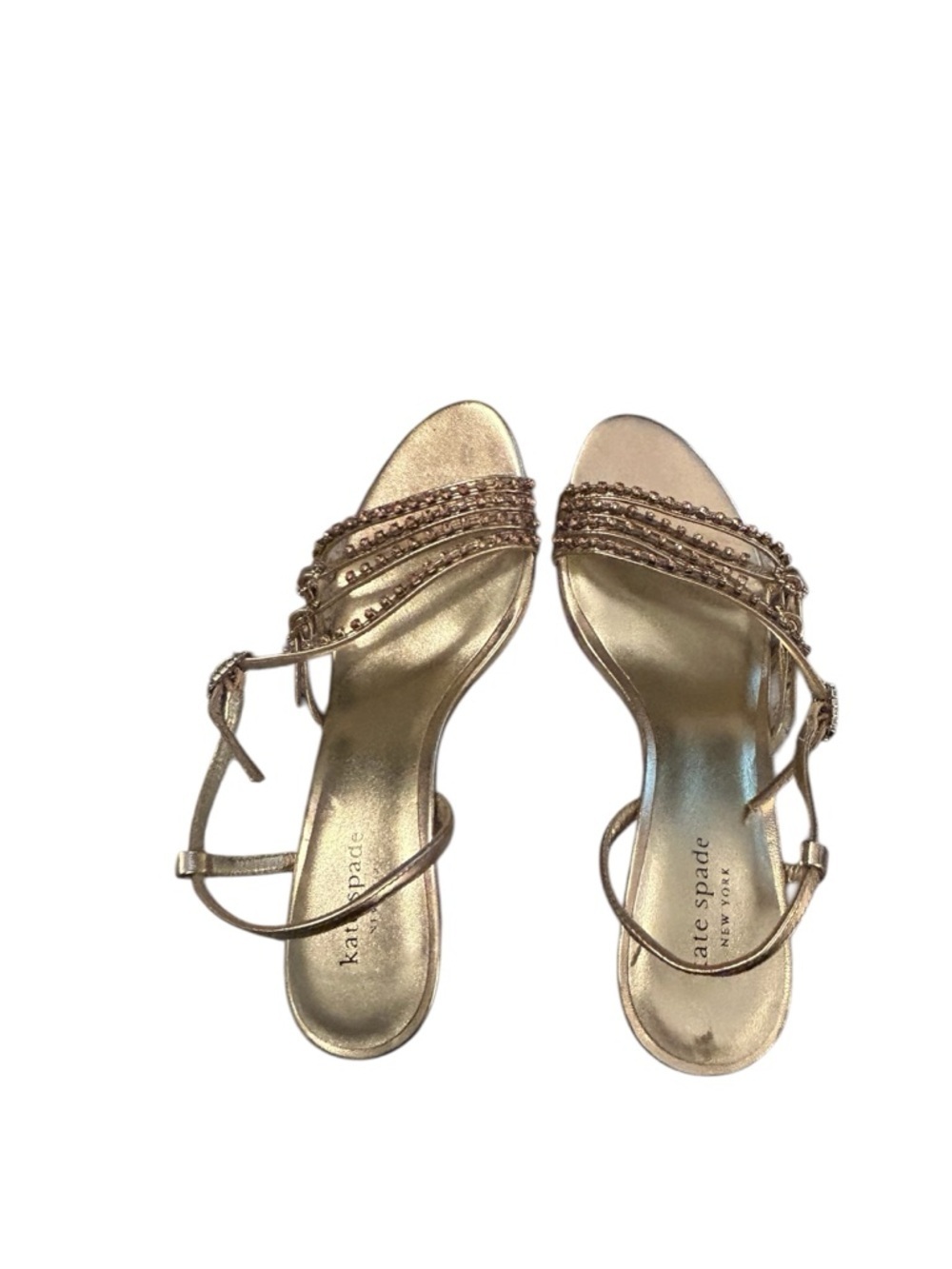 Kate Spade Rose Gold jeweled Slingback Heels - Picture 7 of 14